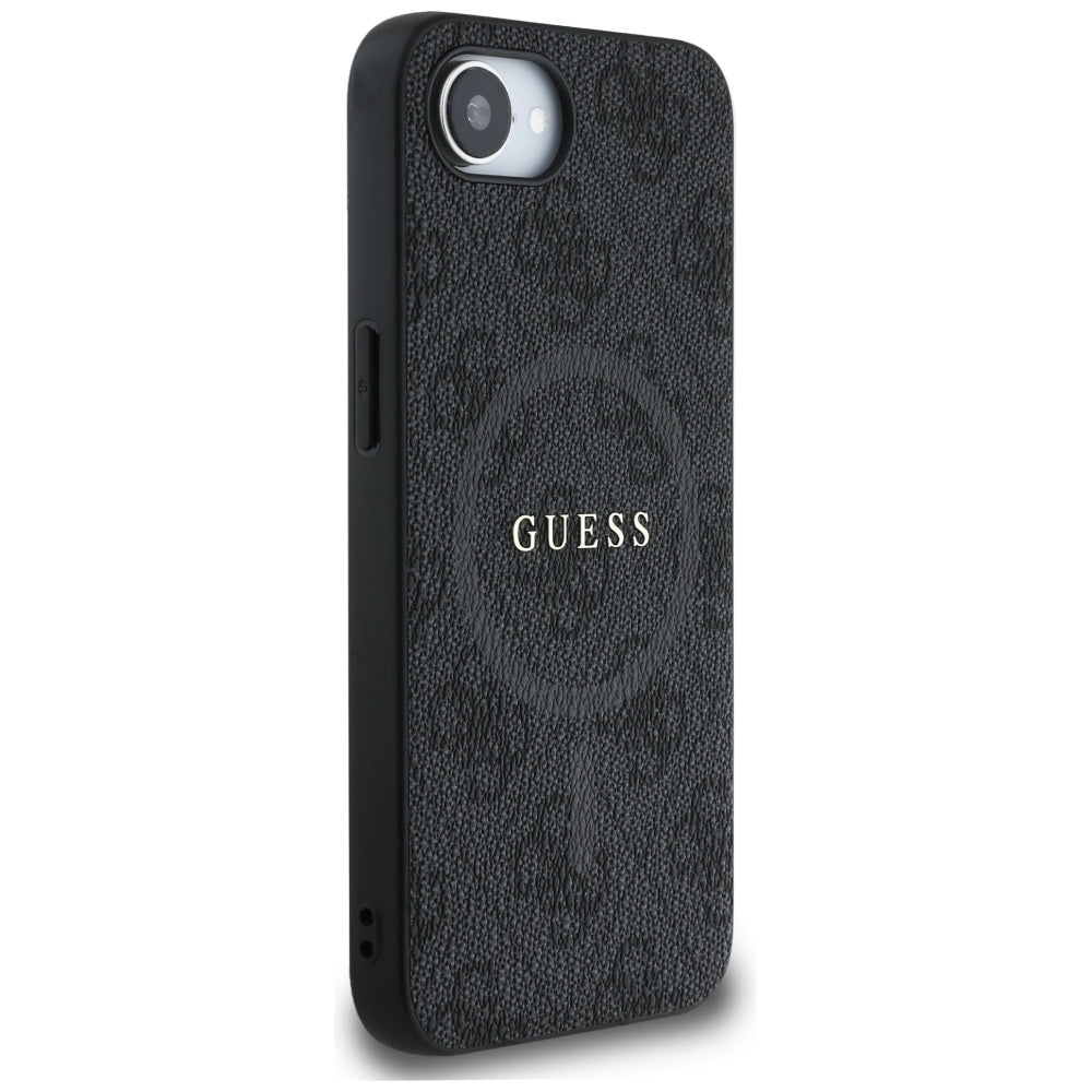 Θήκη MagSafe για Apple iPhone 16e, Guess, 4G Ring Classic Logo, Μαύρη