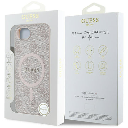 Θήκη MagSafe για Apple iPhone 16e, Guess, 4G Ring Classic Logo, Ροζ
