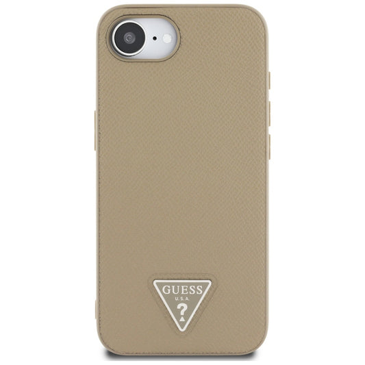 Θήκη MagSafe για Apple iPhone 16e, Guess, Grained Triangle Logo, Καφέ