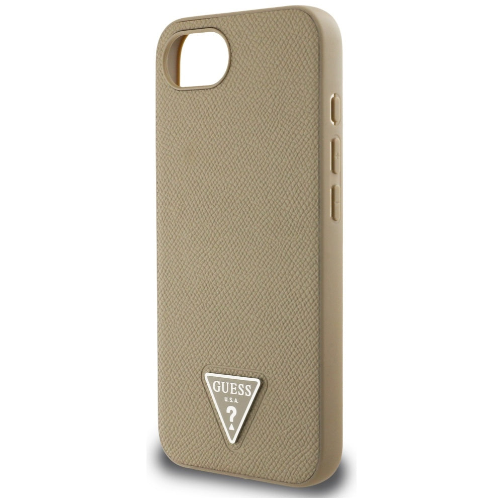 Θήκη MagSafe για Apple iPhone 16e, Guess, Grained Triangle Logo, Καφέ
