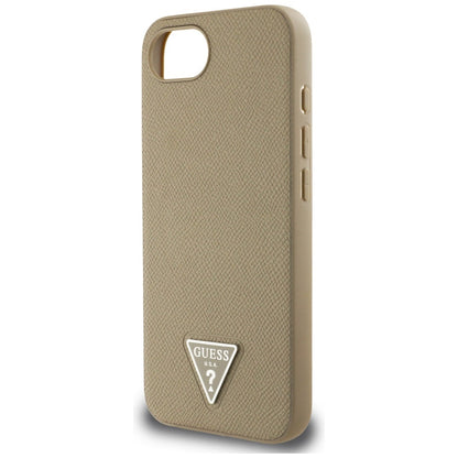 Θήκη MagSafe για Apple iPhone 16e, Guess, Grained Triangle Logo, Καφέ
