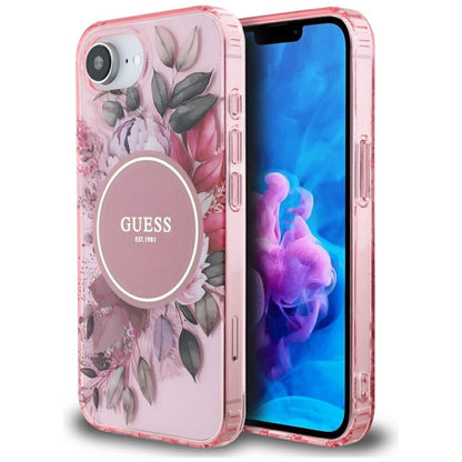Θήκη MagSafe για Apple iPhone 16e, Guess, IML Flowers, Ροζ