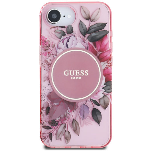 Θήκη MagSafe για Apple iPhone 16e, Guess, IML Flowers, Ροζ