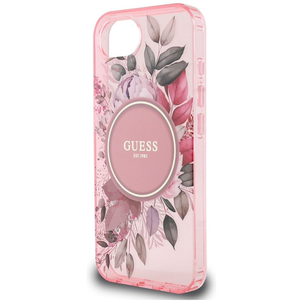 Θήκη MagSafe για Apple iPhone 16e, Guess, IML Flowers, Ροζ