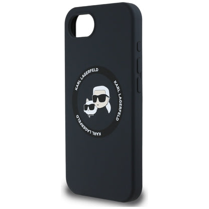 MagSafe Case for Apple iPhone 16e, Karl Lagerfeld, Silicone Karl & Choupette's Heads, Black