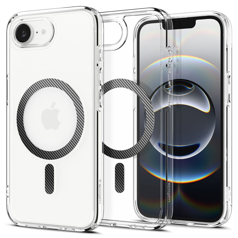 Θήκη MagSafe για Apple iPhone 17e / 16e, Spigen, Ultra Hybrid Carbon, Διαφανής