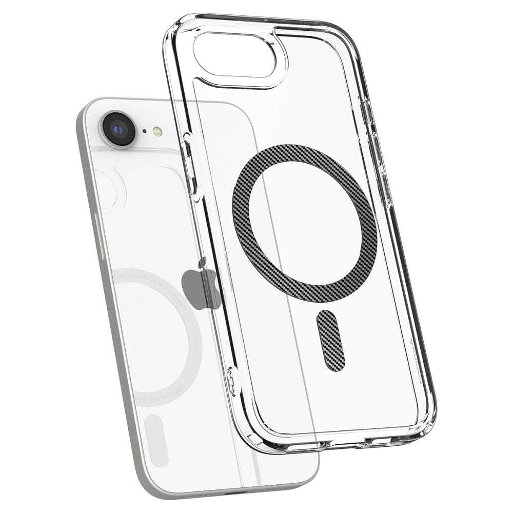 Θήκη MagSafe για Apple iPhone 17e / 16e, Spigen, Ultra Hybrid Carbon, Διαφανής