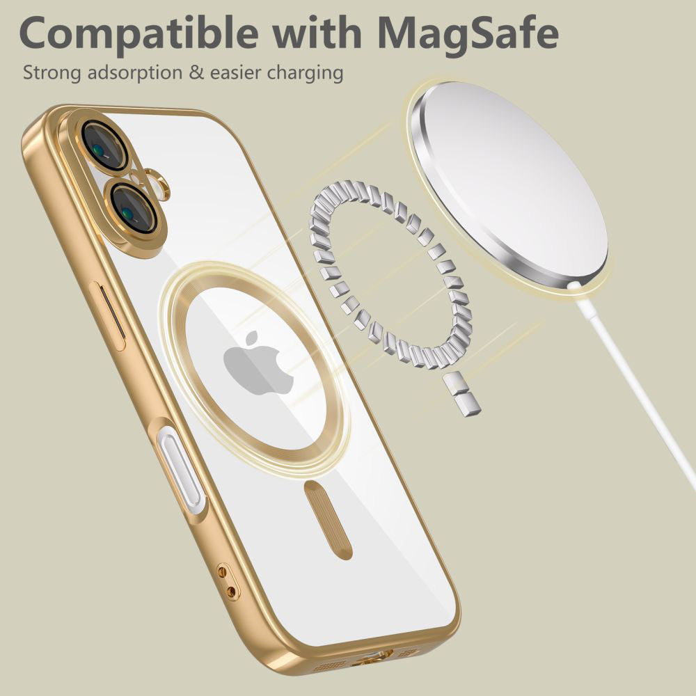 MagSafe Case for Apple iPhone 17e / 16e, Techsuit, Luxury Crystal, Black
