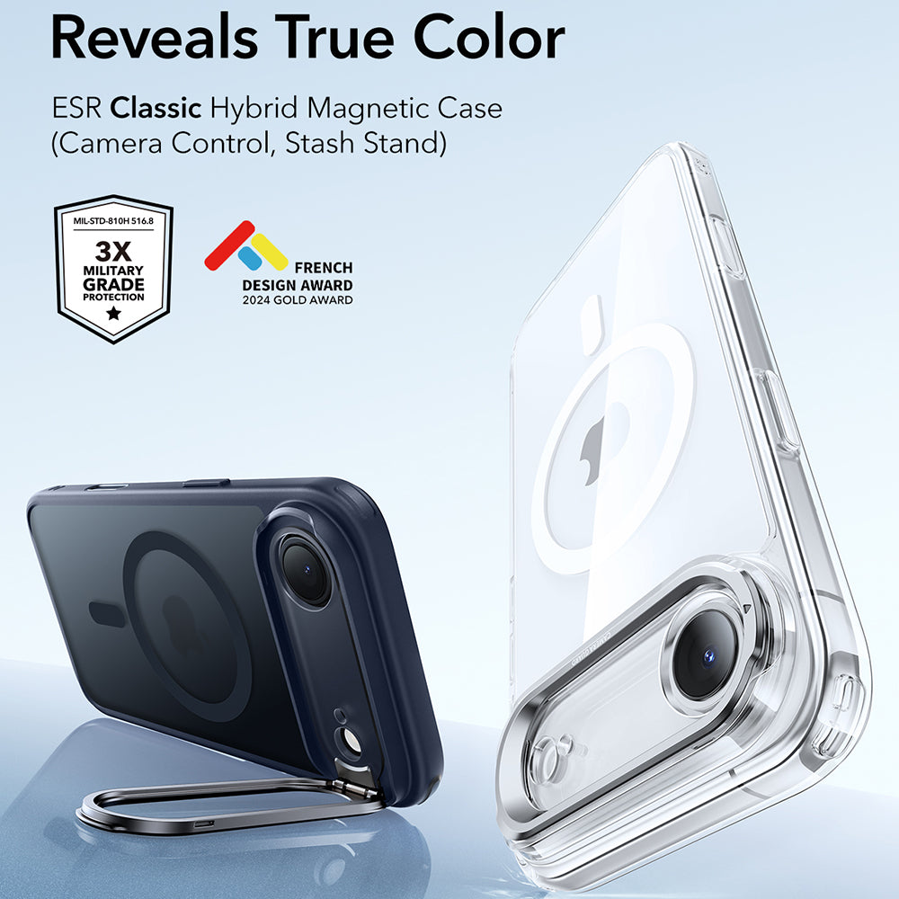 Θήκη MagSafe για Apple iPhone 17 Air, ESR, Classic Hybrid Kickstand, Σατινέ Μπλε