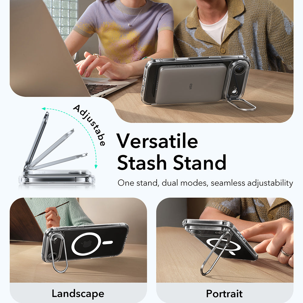 Θήκη MagSafe για Apple iPhone 17 Air, ESR, Classic Hybrid Kickstand, Διάφανη