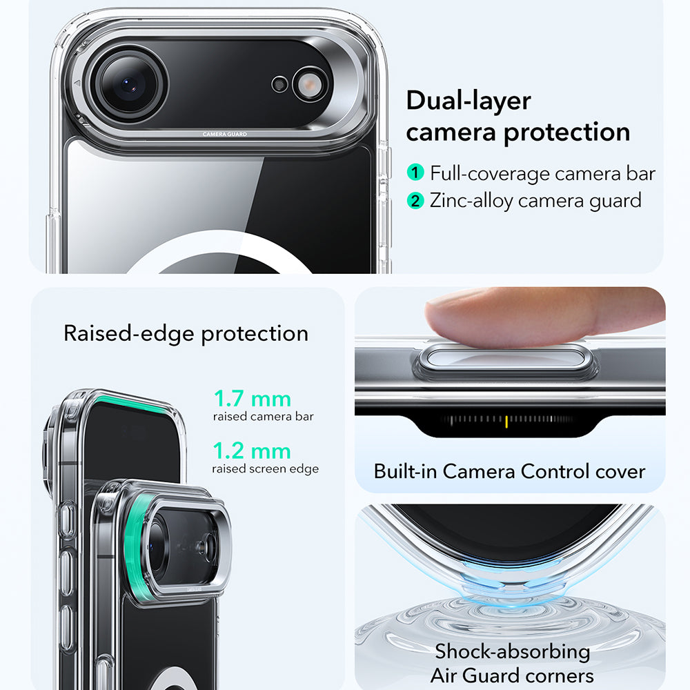 Θήκη MagSafe για Apple iPhone 17 Air, ESR, Classic Hybrid Kickstand, Διάφανη