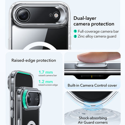 Θήκη MagSafe για Apple iPhone 17 Air, ESR, Classic Hybrid Kickstand, Διάφανη