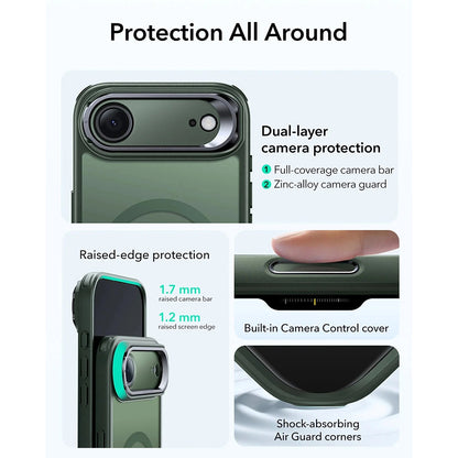 Θήκη MagSafe για Apple iPhone 17 Air, ESR, Classic Hybrid Kickstand, Σατινέ Πράσινο