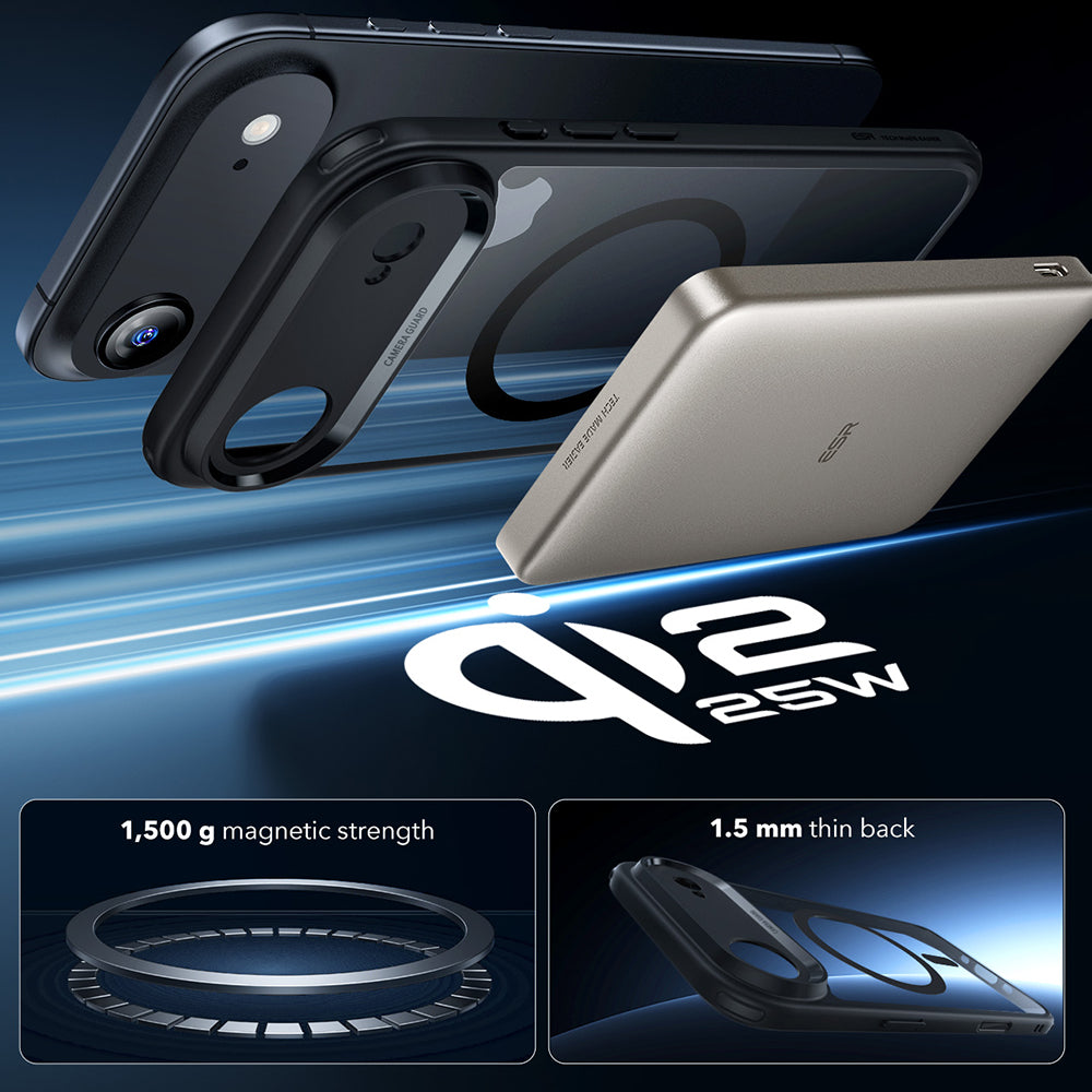 Θήκη MagSafe για Apple iPhone 17 Air, ESR, Classic Hybrid, Διάφανη Μαύρη
