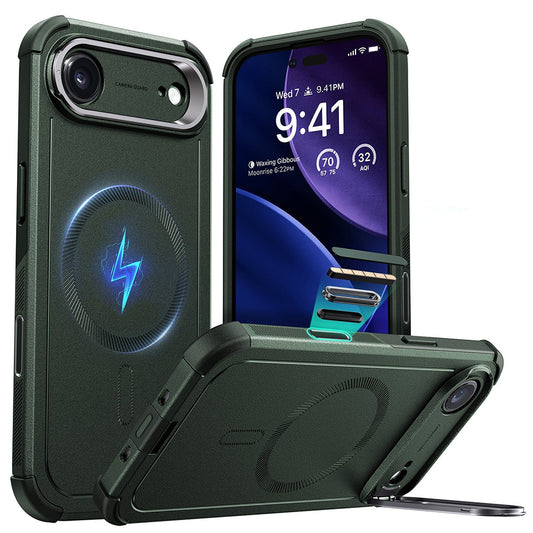 Θήκη MagSafe για Apple iPhone 17 Air, ESR, Cyber Armor Kickstand, Πράσινη
