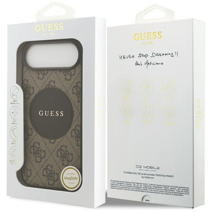 Θήκη MagSafe για Apple iPhone 17 Air, Guess, 4G Circle Classic Logo, Καφέ