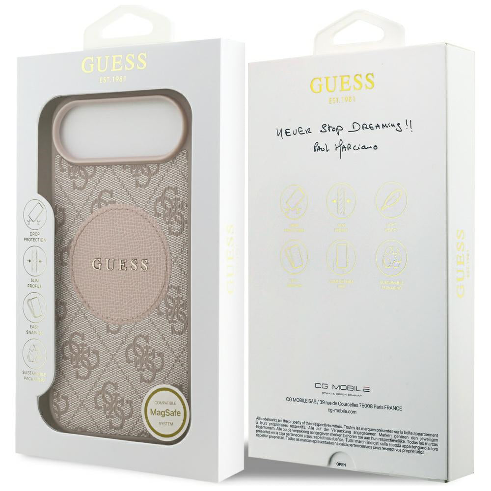 Θήκη MagSafe για Apple iPhone 17 Air, Guess, 4G Circle Classic Logo, Ροζ