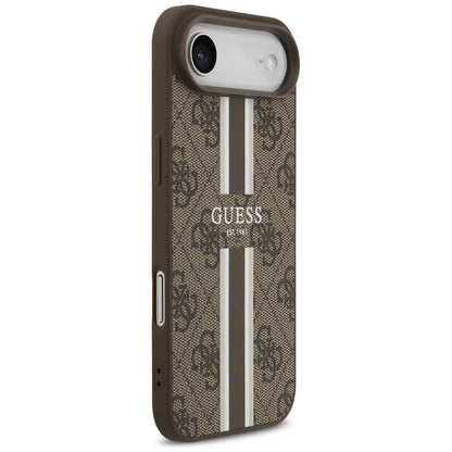 Θήκη MagSafe για Apple iPhone 17 Air, Guess, 4G Printed Stripes, Καφέ