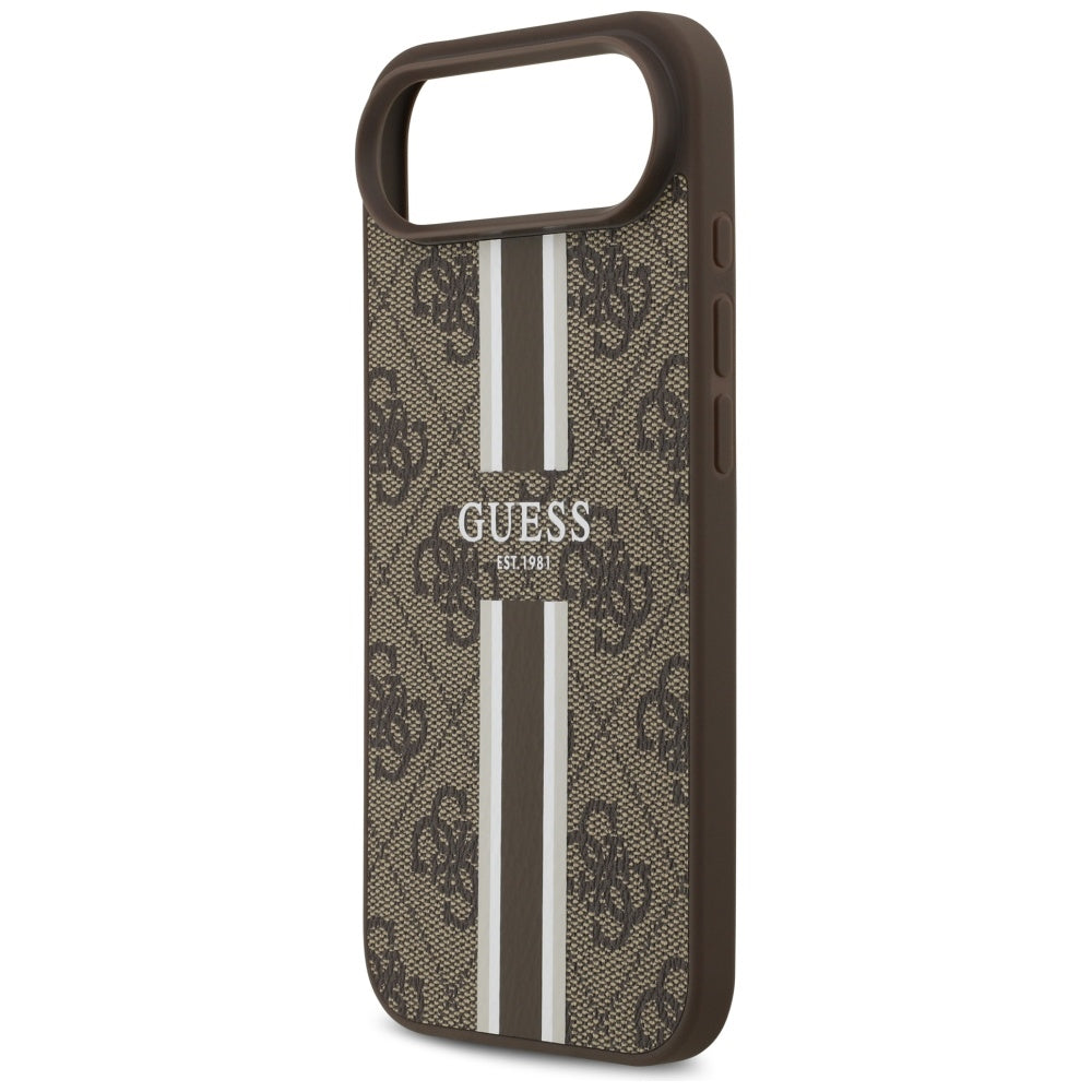 Θήκη MagSafe για Apple iPhone 17 Air, Guess, 4G Printed Stripes, Καφέ