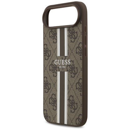 Θήκη MagSafe για Apple iPhone 17 Air, Guess, 4G Printed Stripes, Καφέ