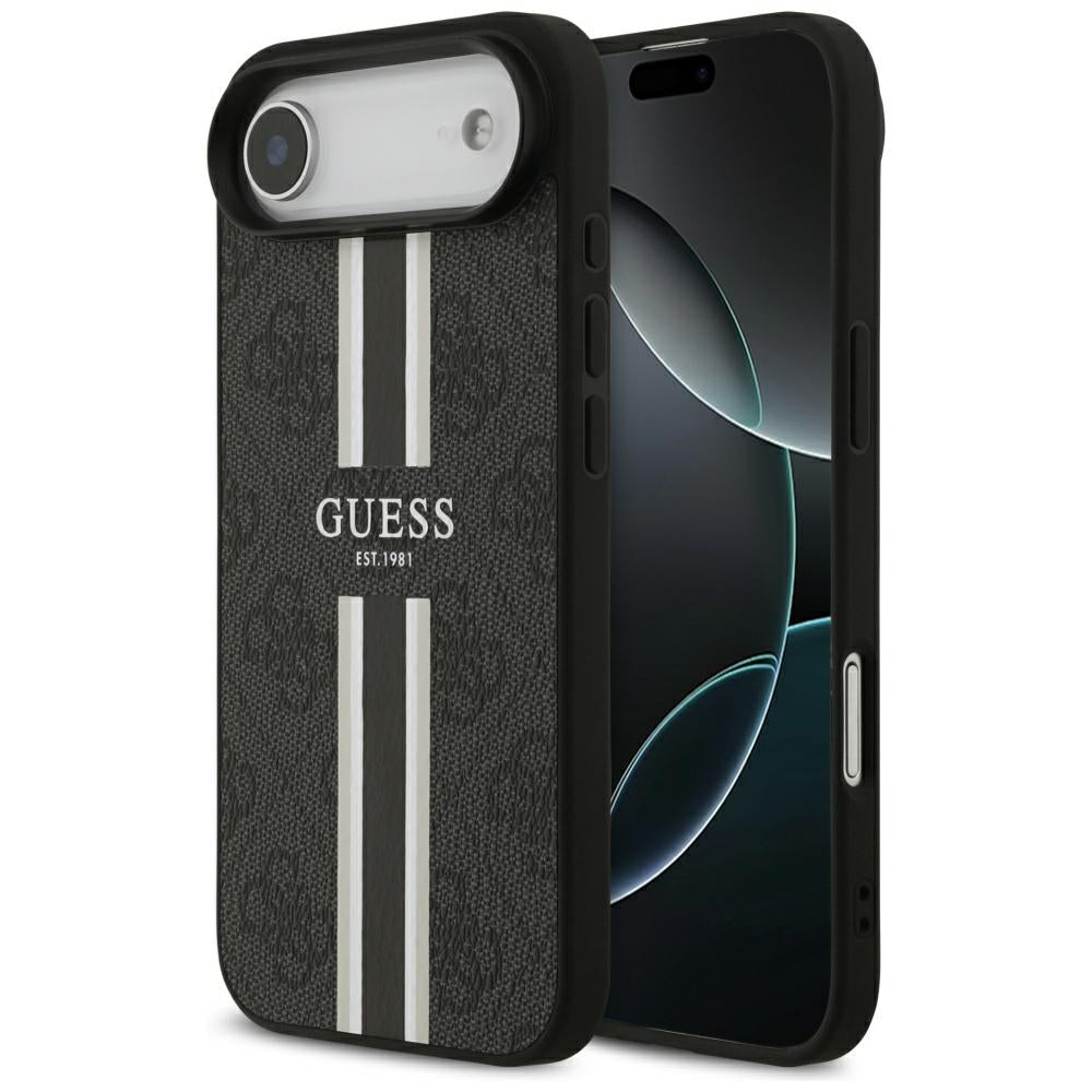 Θήκη MagSafe για Apple iPhone 17 Air, Guess, 4G Printed Stripes, Μαύρη