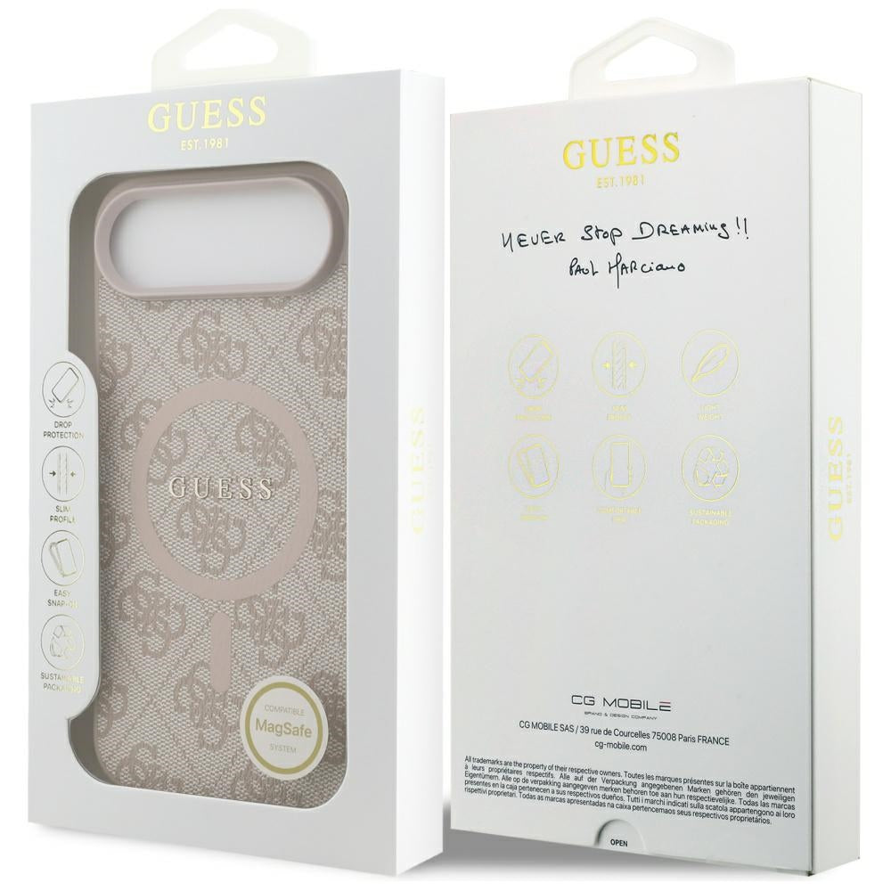 Θήκη MagSafe για Apple iPhone 17 Air, Guess, 4G Ring Classic Logo, Ροζ