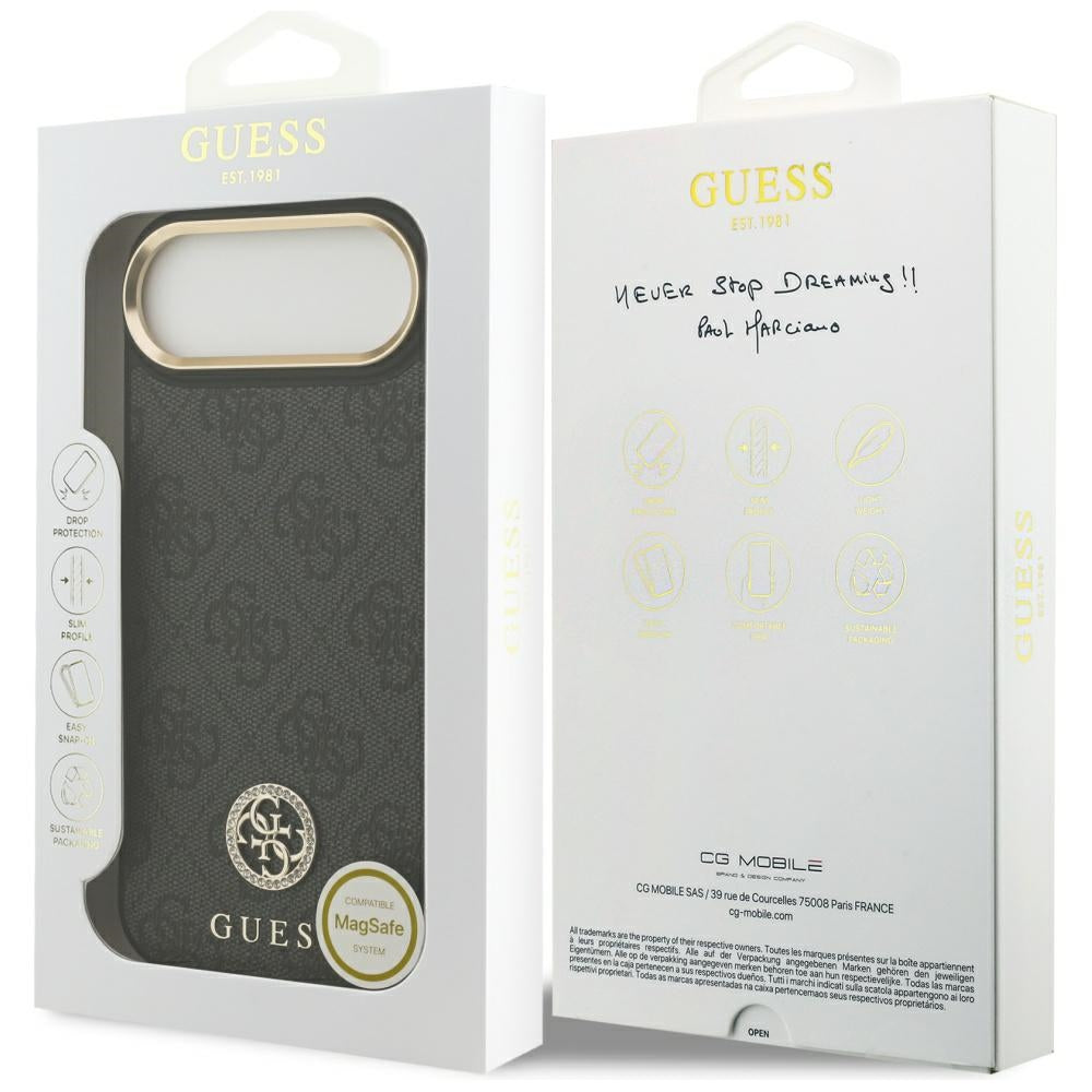 Θήκη MagSafe για Apple iPhone 17 Air, Guess, 4G Strass Logo, Μαύρη
