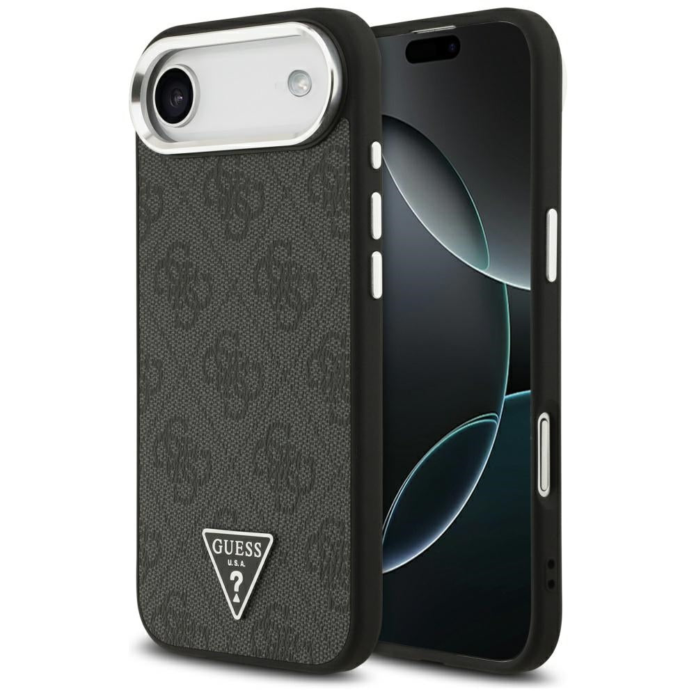 Θήκη MagSafe για Apple iPhone 17 Air, Guess, 4G Triangle Logo, Μαύρη Ασημί