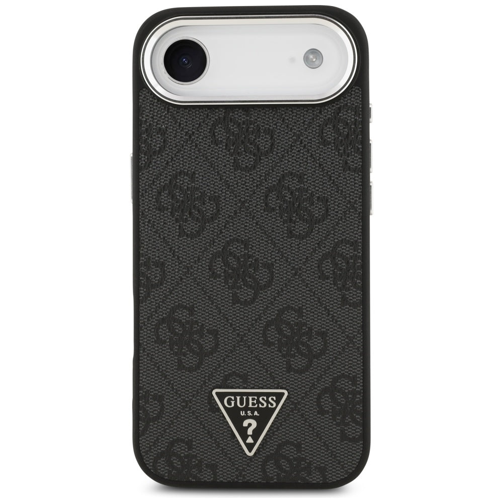Θήκη MagSafe για Apple iPhone 17 Air, Guess, 4G Triangle Logo, Μαύρη Ασημί