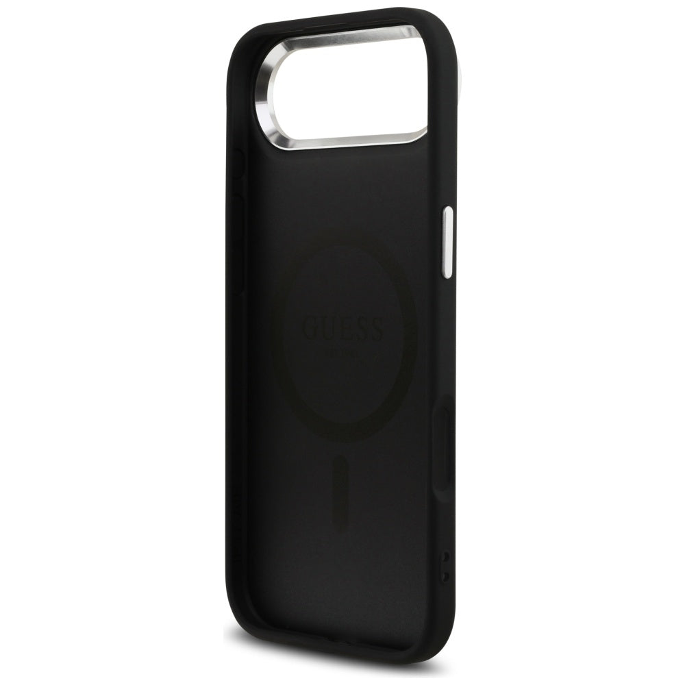 Θήκη MagSafe για Apple iPhone 17 Air, Guess, 4G Triangle Logo, Μαύρη Ασημί