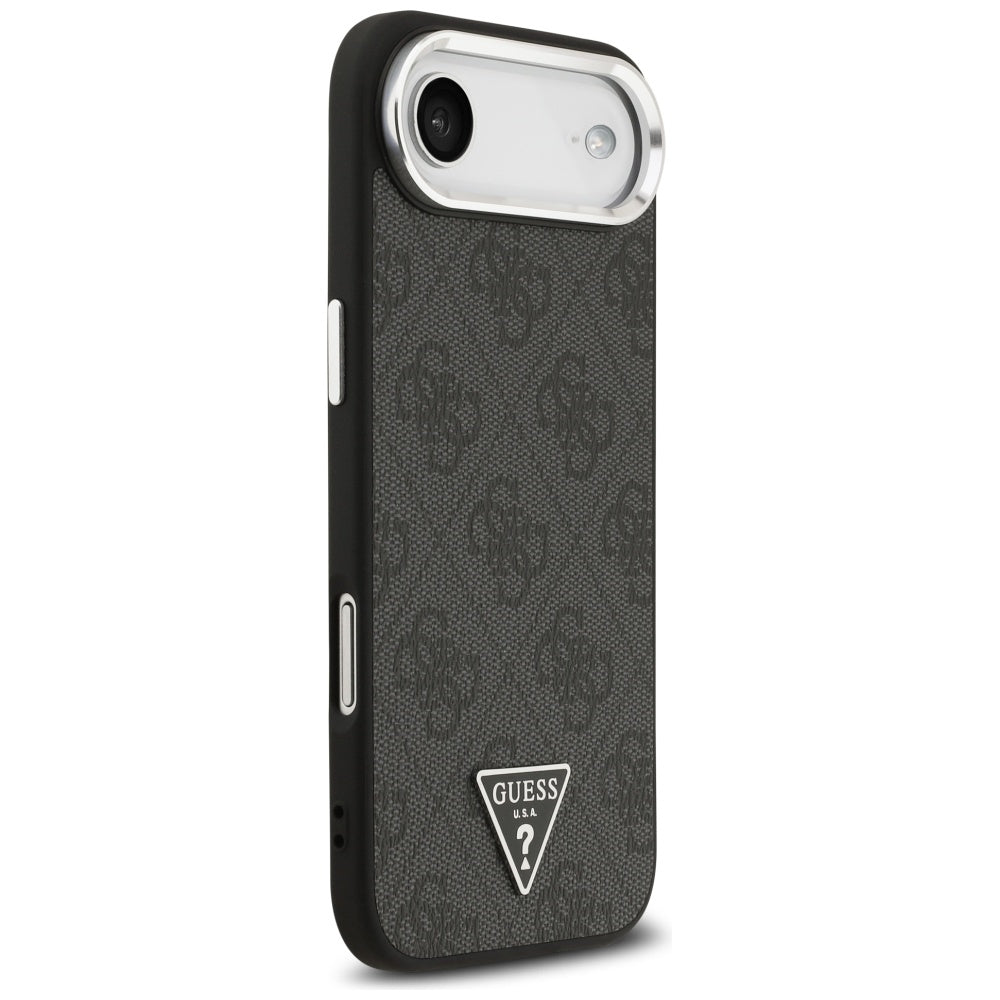 Θήκη MagSafe για Apple iPhone 17 Air, Guess, 4G Triangle Logo, Μαύρη Ασημί