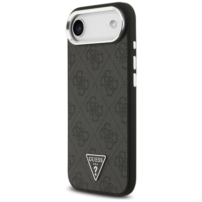 Θήκη MagSafe για Apple iPhone 17 Air, Guess, 4G Triangle Logo, Μαύρη Ασημί