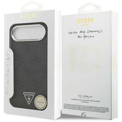 Θήκη MagSafe για Apple iPhone 17 Air, Guess, 4G Triangle Logo, Μαύρη Ασημί