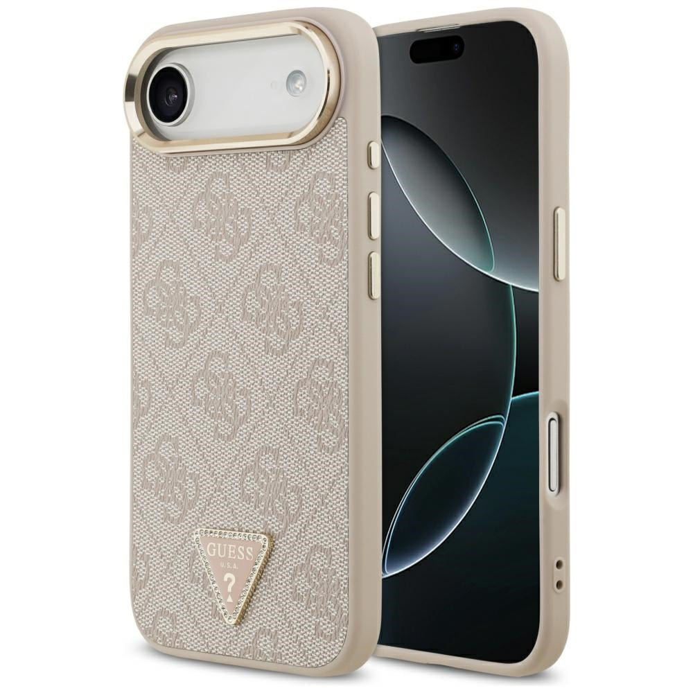 Θήκη MagSafe για Apple iPhone 17 Air, Guess, 4G Triangle Logo, Ροζ Χρυσό