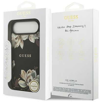 Θήκη MagSafe για Apple iPhone 17 Air, Guess, Grained Flowers, Μαύρη