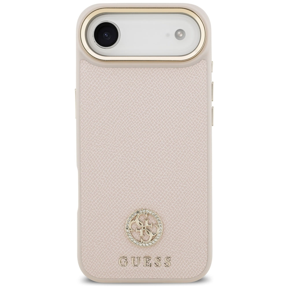 Θήκη MagSafe για Apple iPhone 17 Air, Guess, Grained Strass Logo, Ροζ