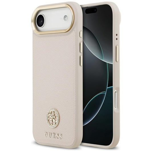 Θήκη MagSafe για Apple iPhone 17 Air, Guess, Grained Strass Logo, Ροζ
