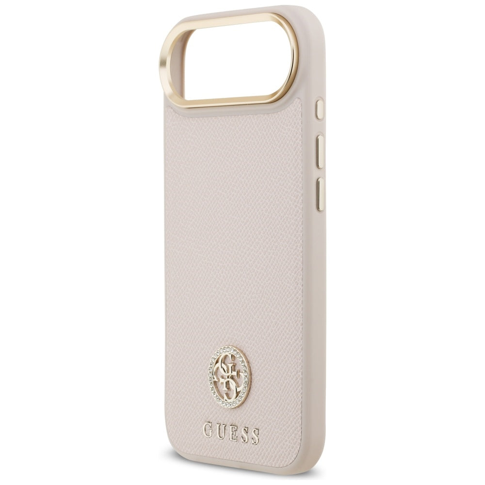 Θήκη MagSafe για Apple iPhone 17 Air, Guess, Grained Strass Logo, Ροζ