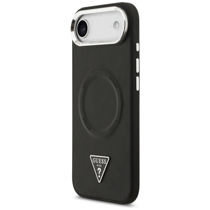 Θήκη MagSafe για Apple iPhone 17 Air, Guess, Triangle Logo, Μαύρη Ασημί