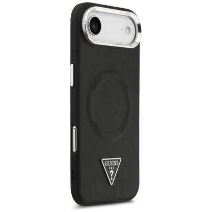 Θήκη MagSafe για Apple iPhone 17 Air, Guess, Triangle Logo, Μαύρη Ασημί