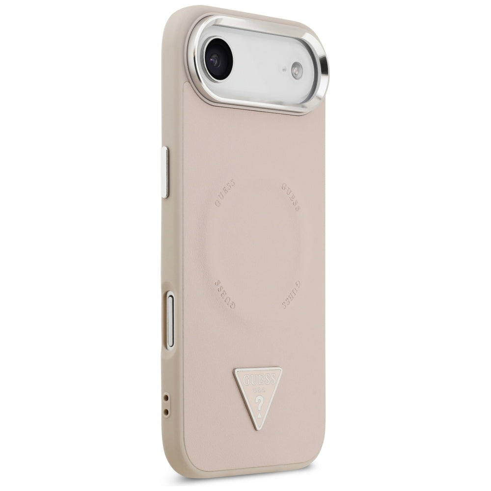 Θήκη MagSafe για Apple iPhone 17 Air, Guess, Triangle Logo, Ροζ Ασημί