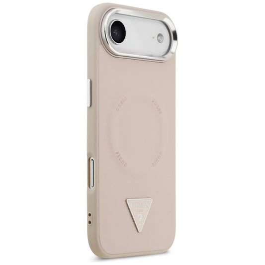 Θήκη MagSafe για Apple iPhone 17 Air, Guess, Triangle Logo, Ροζ Ασημί