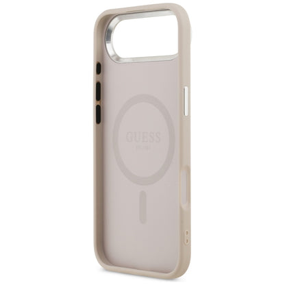 Θήκη MagSafe για Apple iPhone 17 Air, Guess, Triangle Logo, Ροζ Ασημί