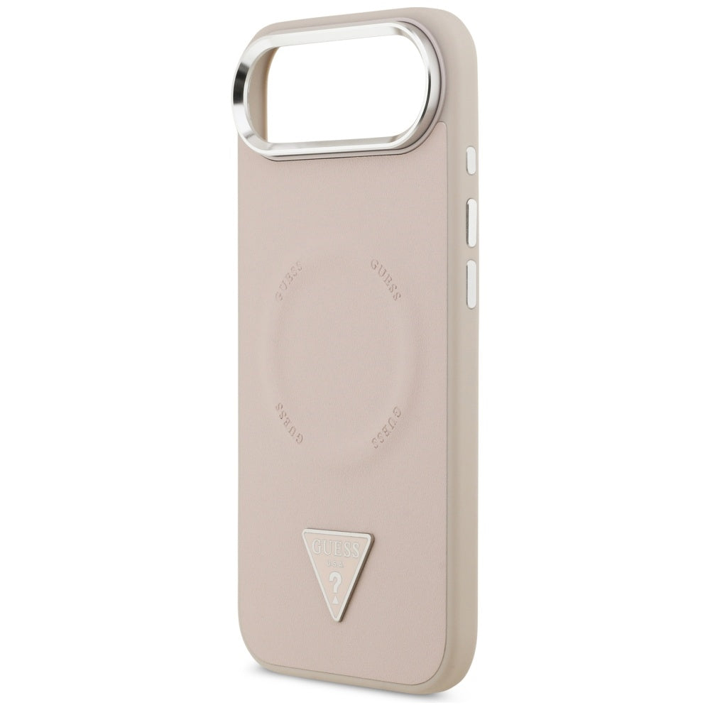 Θήκη MagSafe για Apple iPhone 17 Air, Guess, Triangle Logo, Ροζ Ασημί