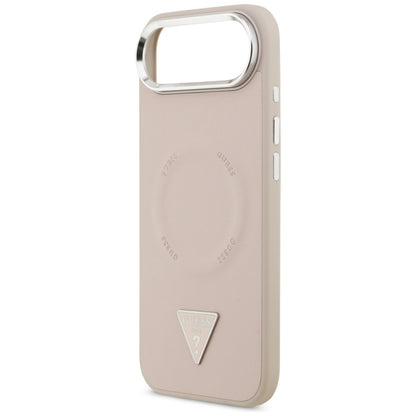 Θήκη MagSafe για Apple iPhone 17 Air, Guess, Triangle Logo, Ροζ Ασημί