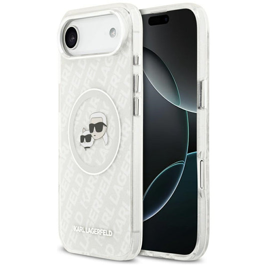 MagSafe Case for Apple iPhone 17 Air, Karl Lagerfeld, IML Glitter Karl & Choupette's Heads, Grey