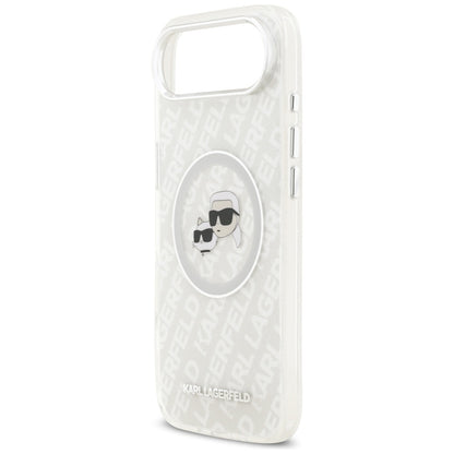 MagSafe Case for Apple iPhone 17 Air, Karl Lagerfeld, IML Glitter Karl & Choupette's Heads, Grey