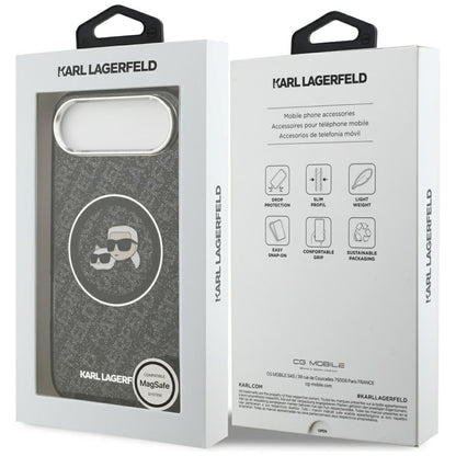 MagSafe Case for Apple iPhone 17 Air, Karl Lagerfeld, IML Glitter Karl & Choupette's Heads, Black