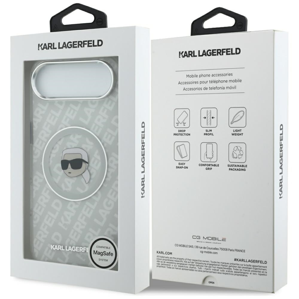 MagSafe Case for Apple iPhone 17 Air, Karl Lagerfeld, IML Karl's Head, Grey