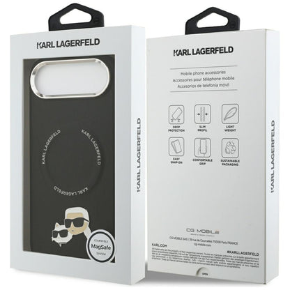 MagSafe Case for Apple iPhone 17 Air, Karl Lagerfeld, Karl & Choupette Pins, Black